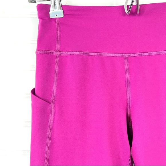 Lululemon Pace Rival Crop 22” inseam Deep Fuschia EUC Size 2 Side Pockets - Picture 2 of 9